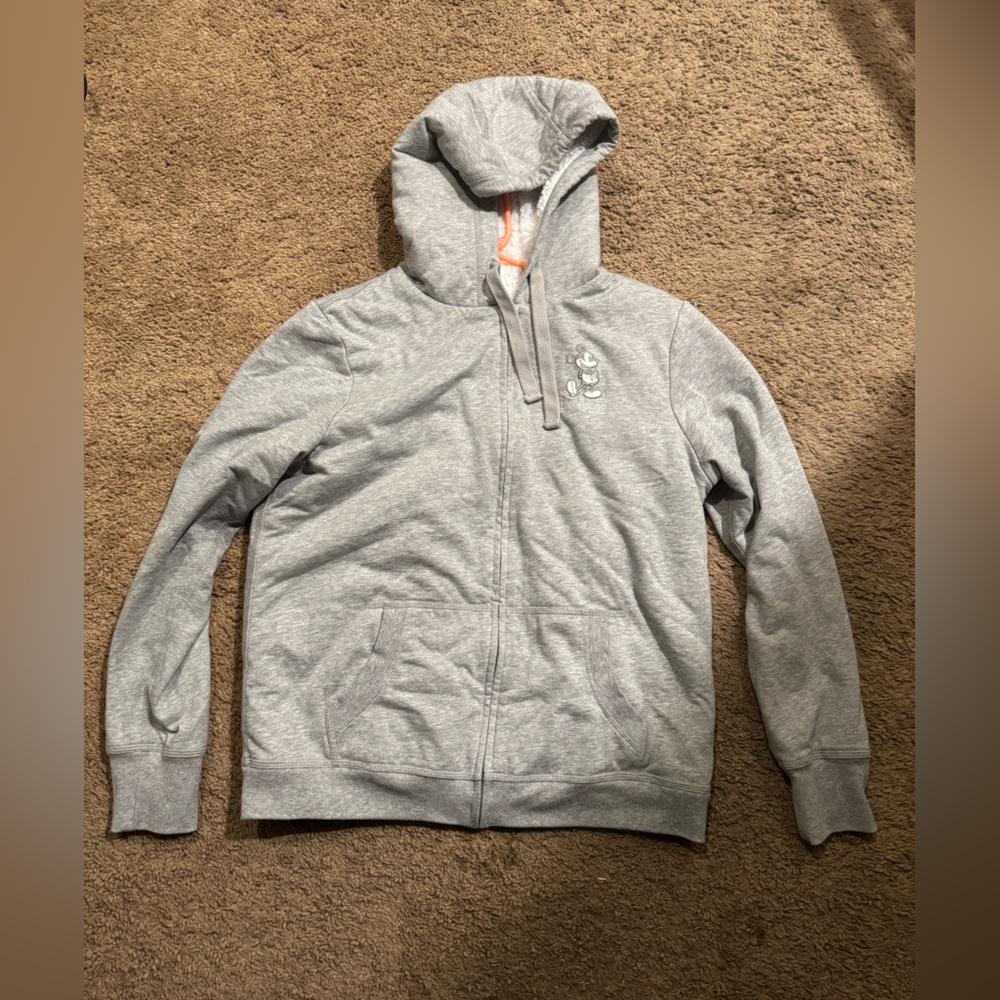 Disneyland Gray and White Fleece-Lined Hoodie